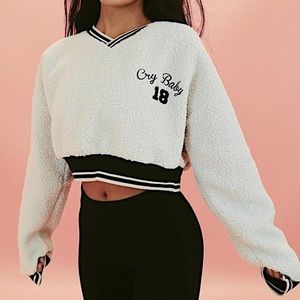 ✨Cry Baby Clothing embroidered cropped teddy✨
